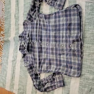 L.L. Bean Womens Plaid Flannel Button-Down Shirt Size S Pockets